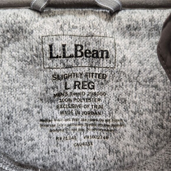 L.L. Bean Fleece mens size Large Marbled Grey - Picture 8 of 8
